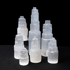 Natural Crystal Nitrate Gypsum Tower Night Light Geometric Shape Bedside Lamp USB Plug-in Lamp Decor Crystal Ornament