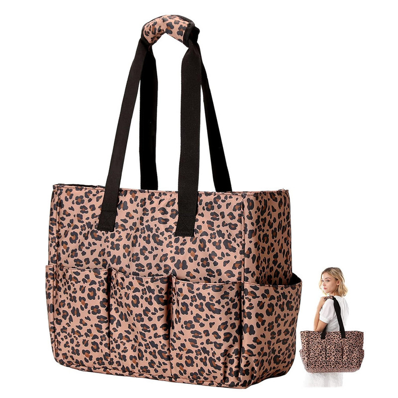 Teacher Handbag with 13 Pockets Women's Handbag Fits 15.6inch Laptop Tote Bag