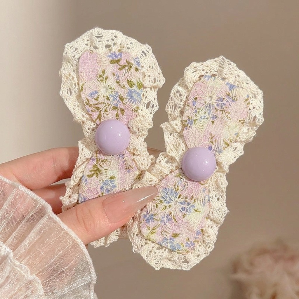 4# レーストリム 紫刺繍 10cm×4.5cm (1組)