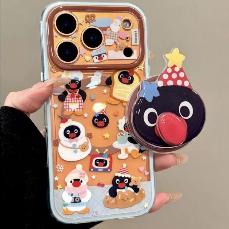 Penguin Is Suitable for Samsung S23Fe Mobile Phone Case S25Ultra/S24Plus/S21 Magnetic Suction 3 Apple 17Promax