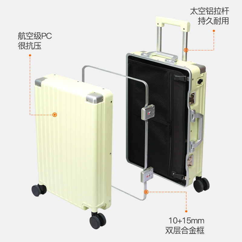 Equipaje PC maleta marco de aluminio caja de la carretilla rueda universal USB estudiante Masculino Femenino multi-función de la contraseña de 28 pulgadas Bo marca