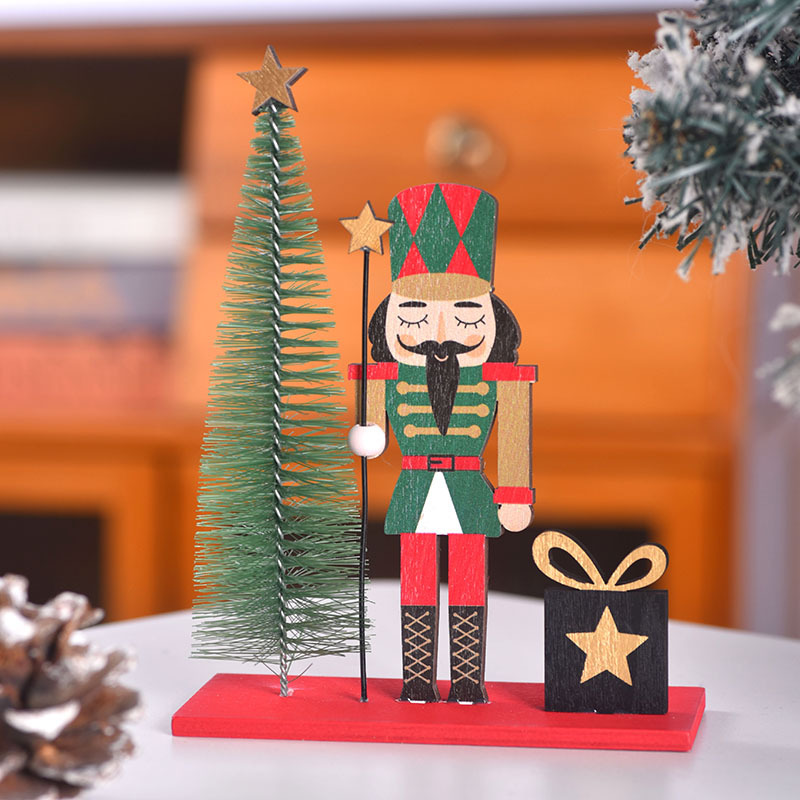 クリスマス木製カラフルなクルミ兵士オーナメントクリスマスクルミ兵士オーナメントクリスマス装飾ウィンドウデスクトップオーナメント|undefined