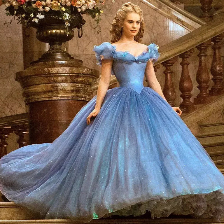 Cinderella-style off-shoulder dress with glittery mesh, long puffy skirt for adult parties and photo shoots, fairy princess dress Cinderella-style off-shoulder dress with glittery mesh, long puffy skirt for adult parties and photo shoots, fairy princess dress