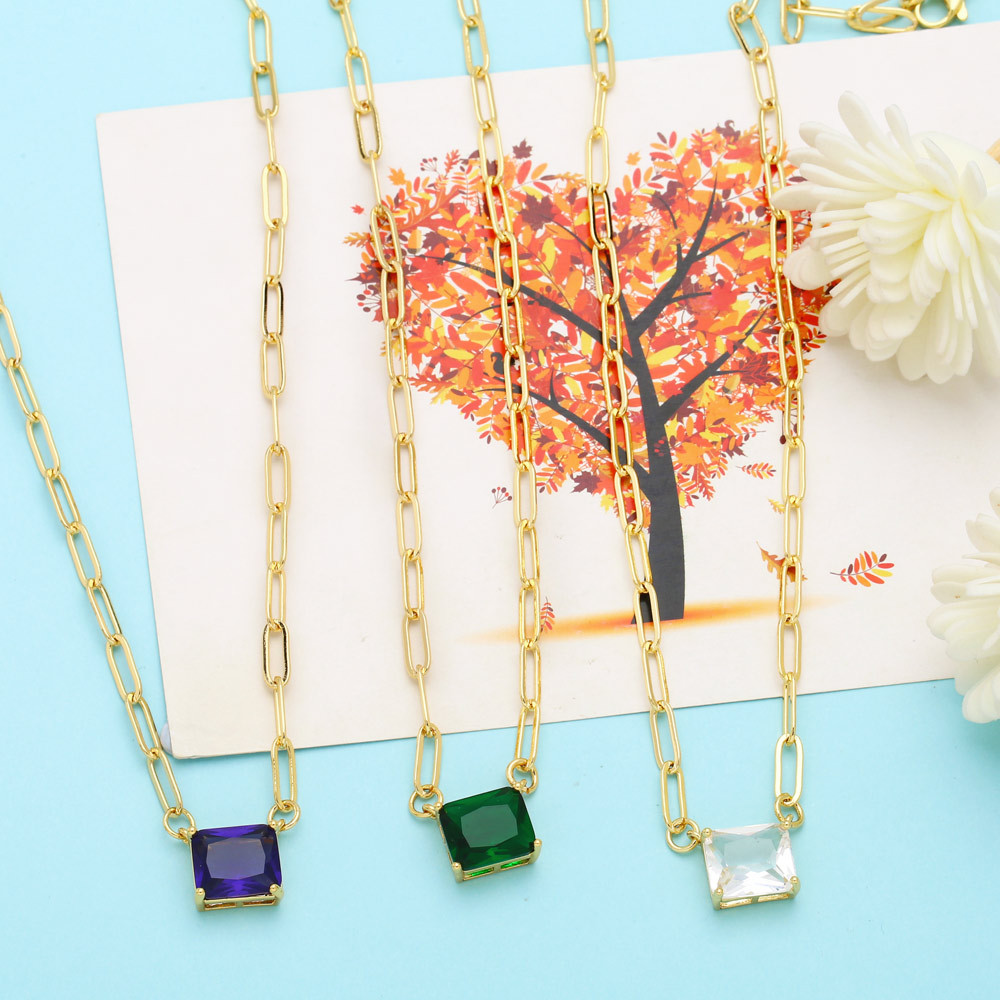 Fashion Geometric Copper Inlay Pendant Necklace 1 Piece