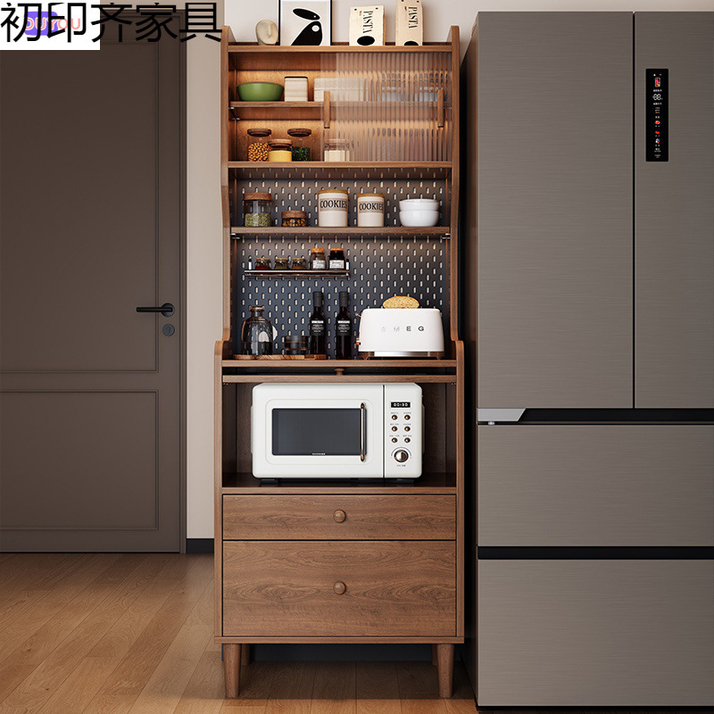 Small Solid Wood Sideboard Integrated Wall Cabinet Coffee Tea Cabinet Narrow Home Living Room Storage Cabinet