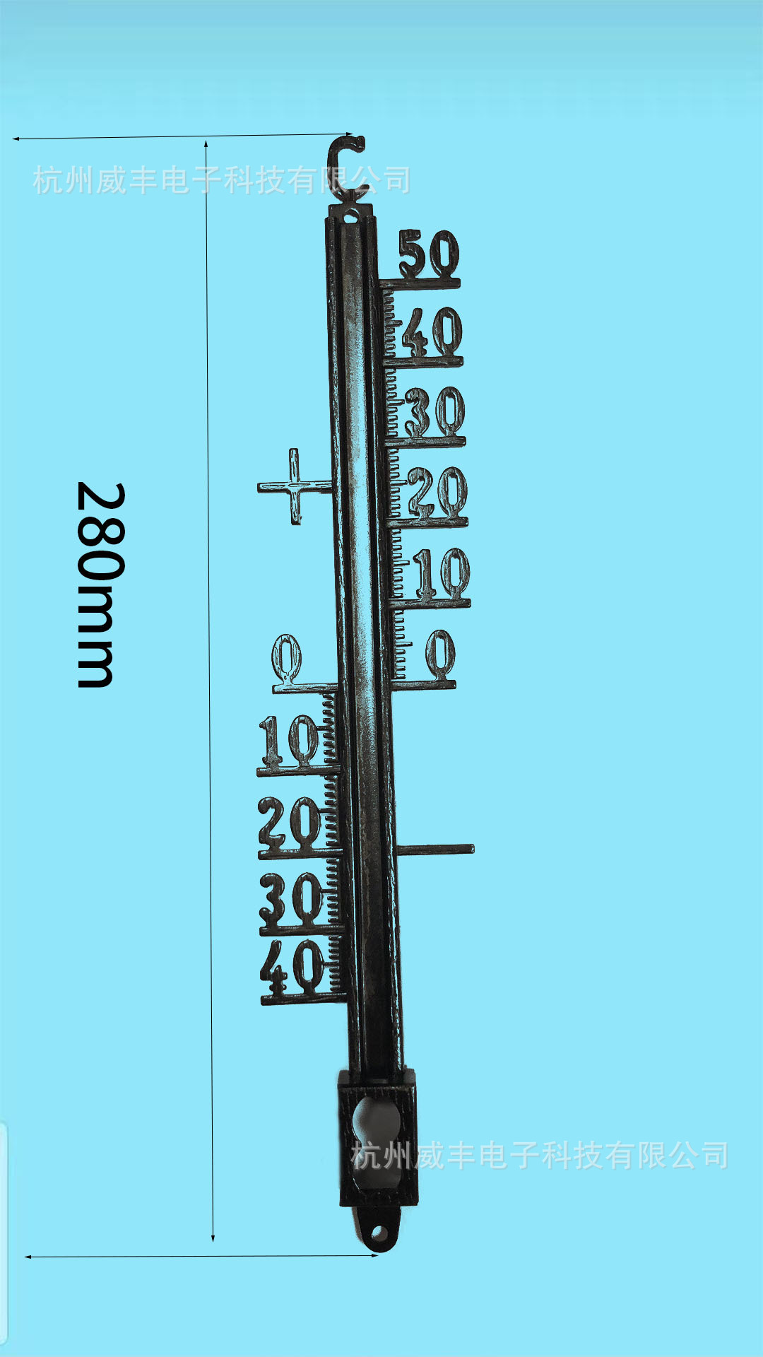 现货黑色数字温度计 挂钩式花园温度计