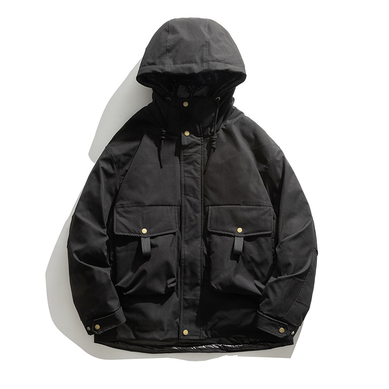 Rumeng otoño nuevo japonés funcional ropa de trabajo chaqueta suelta de los hombres al aire libre con capucha chaqueta a prueba de viento de los hombres de moda