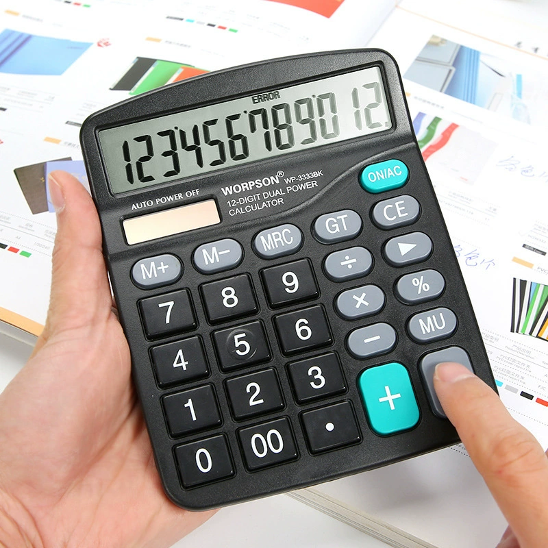 Калькулятор настольный электронный Huajie Office Solar Calculator WP-8888 для бизнеса и бухгалтерии, с двойным питанием