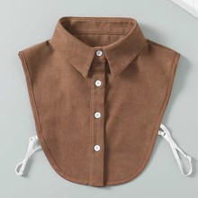 假领子女假衬衣领春秋冬配毛衣装饰假衣领假衬衫领打底咖色假领子