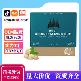 跨境外贸 DHOP 牙齿矿化有机树胶薄荷灌木丛口香糖 清凉清新口气