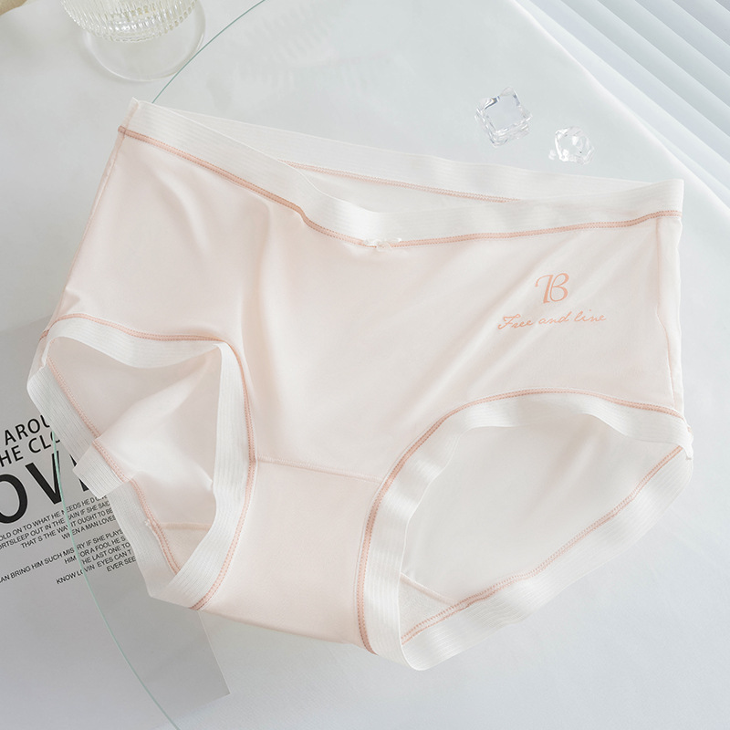 Ropa interior de las mujeres verano fino transpirable puro algodón antibacteriano sexy Girl Briefs Mediados cintura más tamaño ropa interior sin costuras mujeres