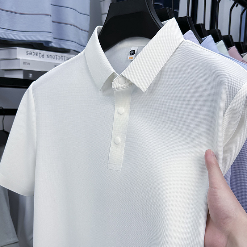 High-end Traceless Men's Polo Shirt New Summer Business Casual All-match Lapel Short-sleeved T-shirt