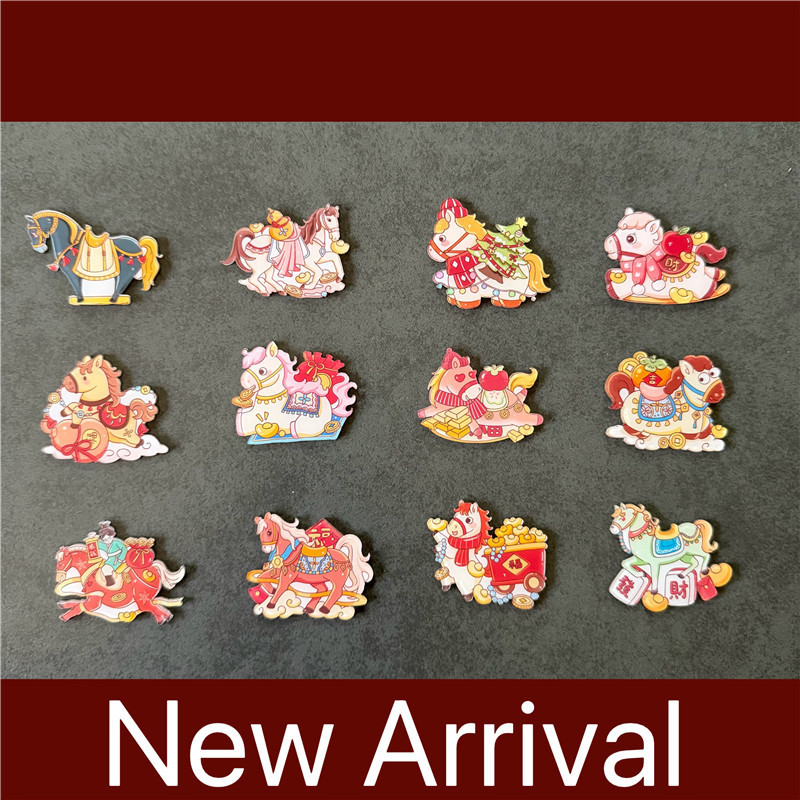 Year of the Horse New Year Refrigerator Magnet 2026 Spring Festival Magnet Gift for Friends New Year Festive Red Souvenir