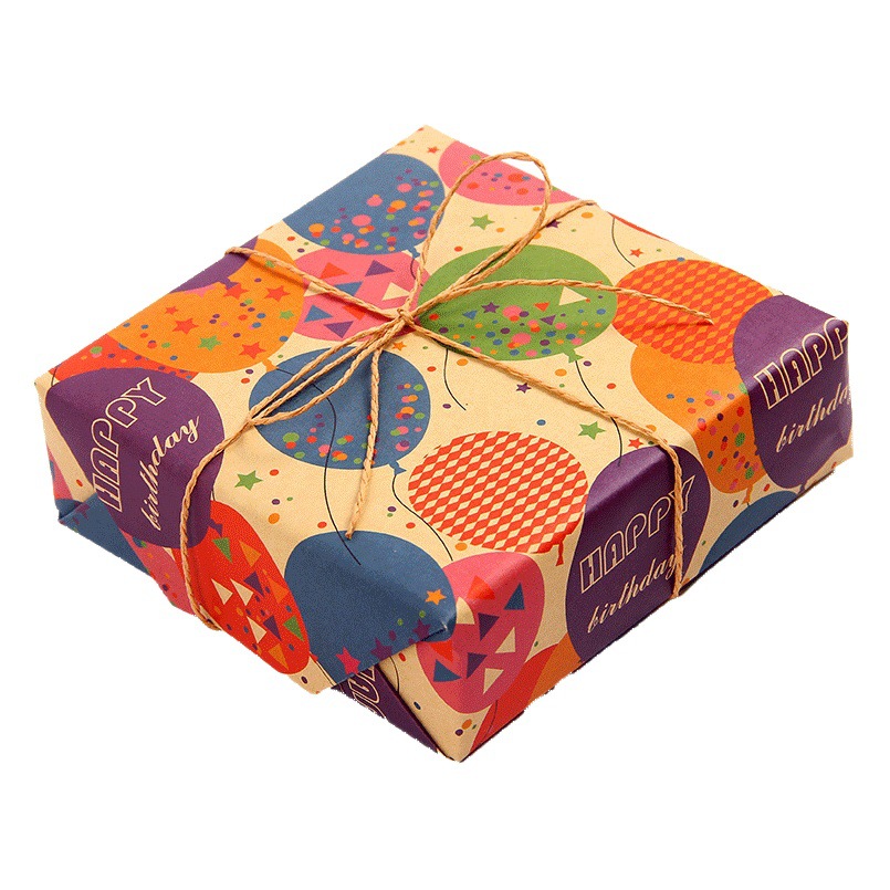 Papel de regalo de cumpleaños Papel kraft amarillo ecológico de gran tamaño Papel de regalo de cumpleaños de San Valentín 3 metros