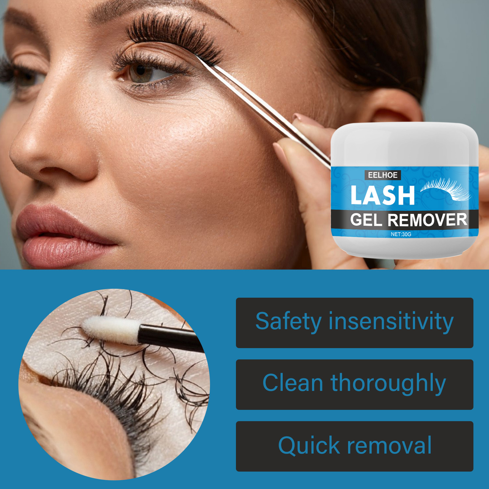 EELHOE grafting false mascara cream er skånsom, rask og ikke-irriterende, og fjerner svarte øyne._voghion.com