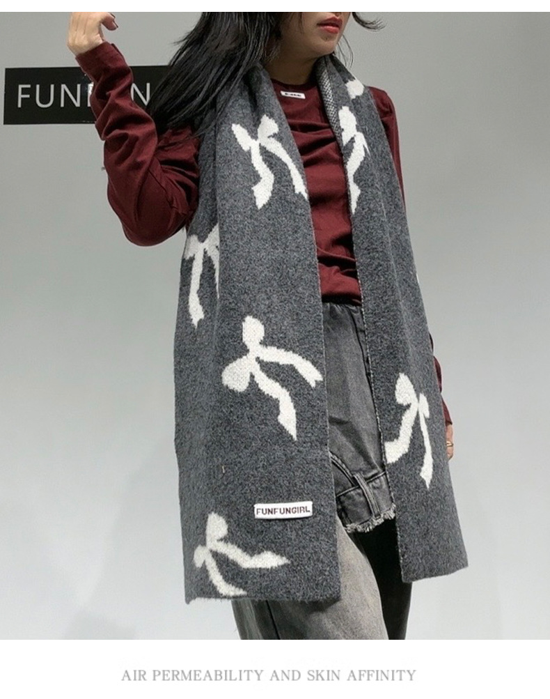 Mujeres Dulce Nudo De Lazo Lana Artificial Bufanda display picture 1