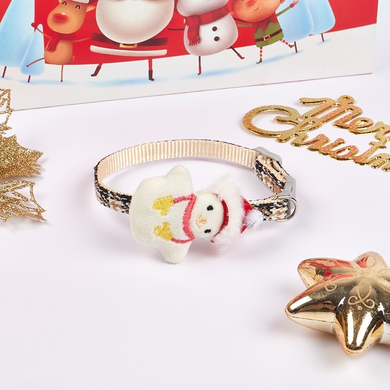 Nuevo collar de mascotas Teddy Bear pequeña cuerda de tracción de perros collar de Navidad collar de gatos fabricantes al por mayor