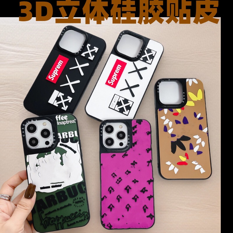 Cartoon 3D Silicone Skin Phone Case Trendy Brand Off Suitable for iPhone 14 Pro Apple 13 Pro m