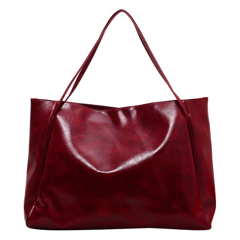 Tote Bag Women's Bag 2026 New Autumn and Winter Japanese and Korean Style Large Capacity Soft Leather Shoulder Bag Retro Casual Handbag Bucket Bag