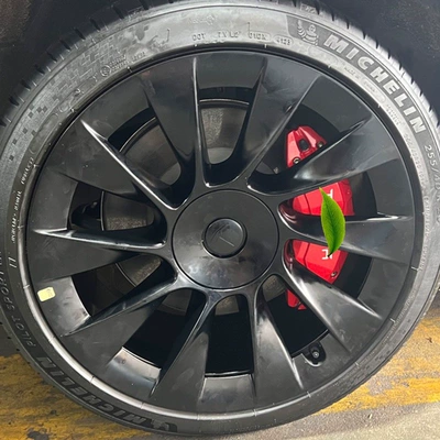 Suitable for Tesla's New Brake caliper cover - tesla-model-319-23-red-aluminum-alloy-brake-caliper-covers-four-sets-tesla-logo-two-pairs-of-brake-caliper-covers