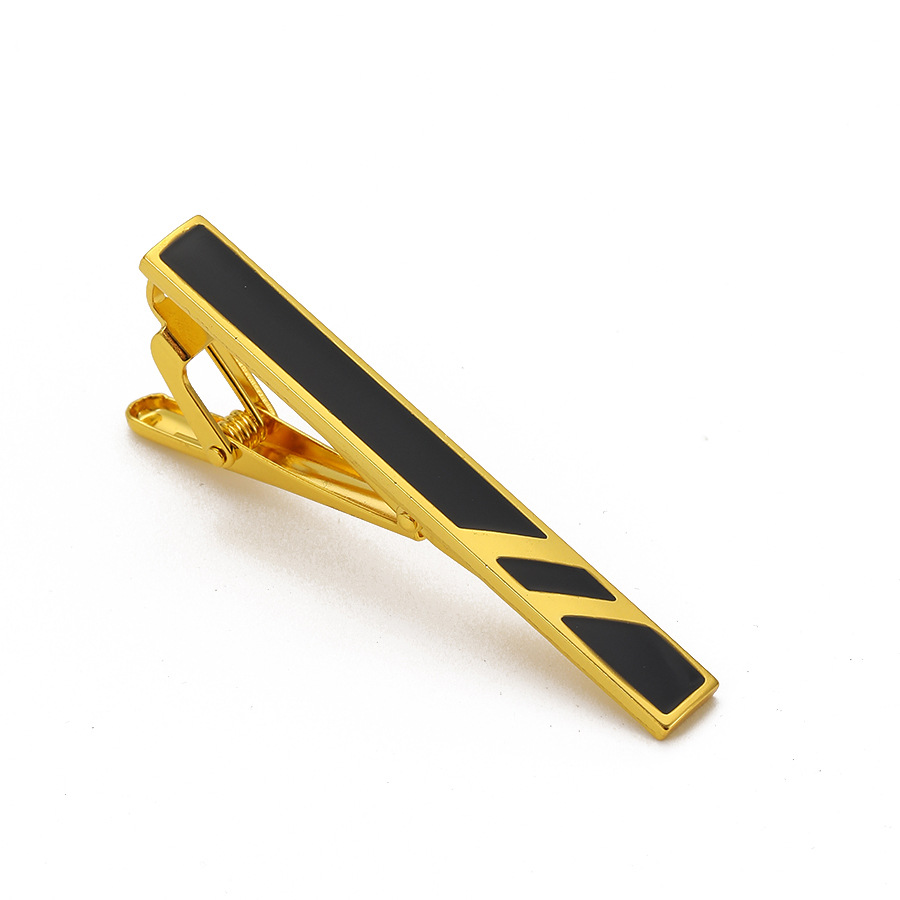 nuovo fermacravatta in rame a strisce, fermacravatta rettangolare per camicia da uomo, semplice fermacravatta per camicia_voghion.com