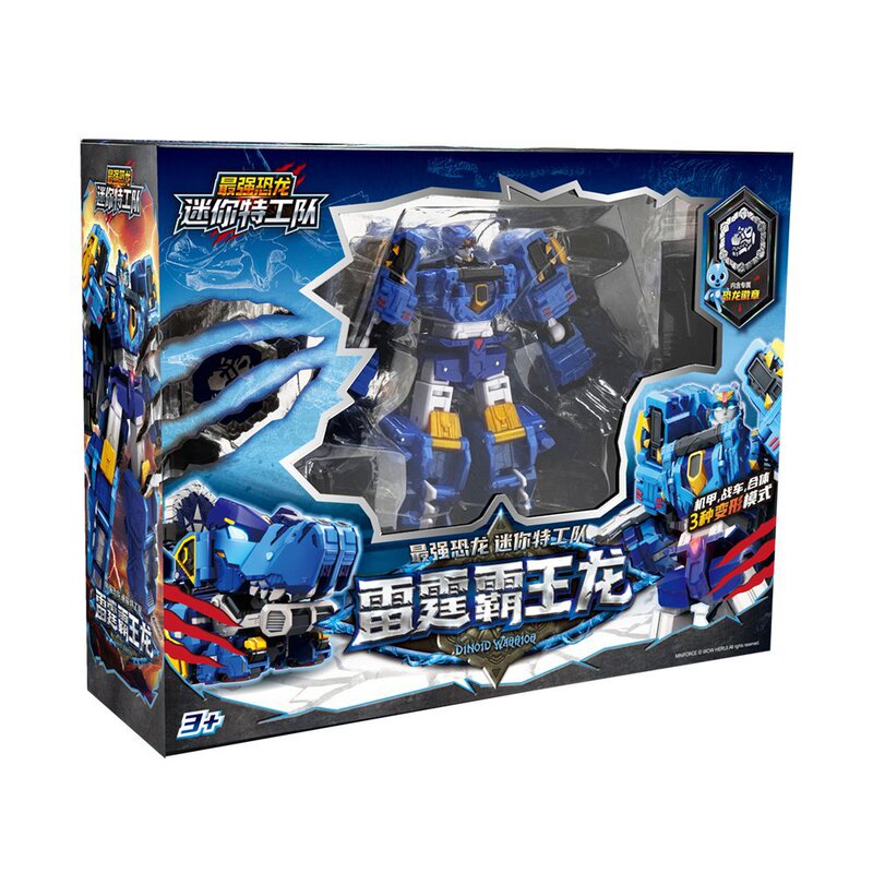 Mini Agents' Strongest Dinosaur 8 New Product Red Flame Triceratops Thunder Tyrannosaurus Rex Mecha Transformation Toy Boy