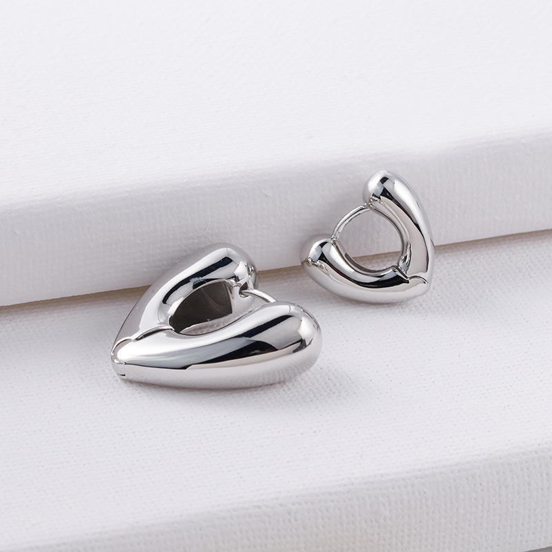 Women'S Gender 1 Pair Fashion Heart Shape Plating Copper 18k Gold Plated Earrings