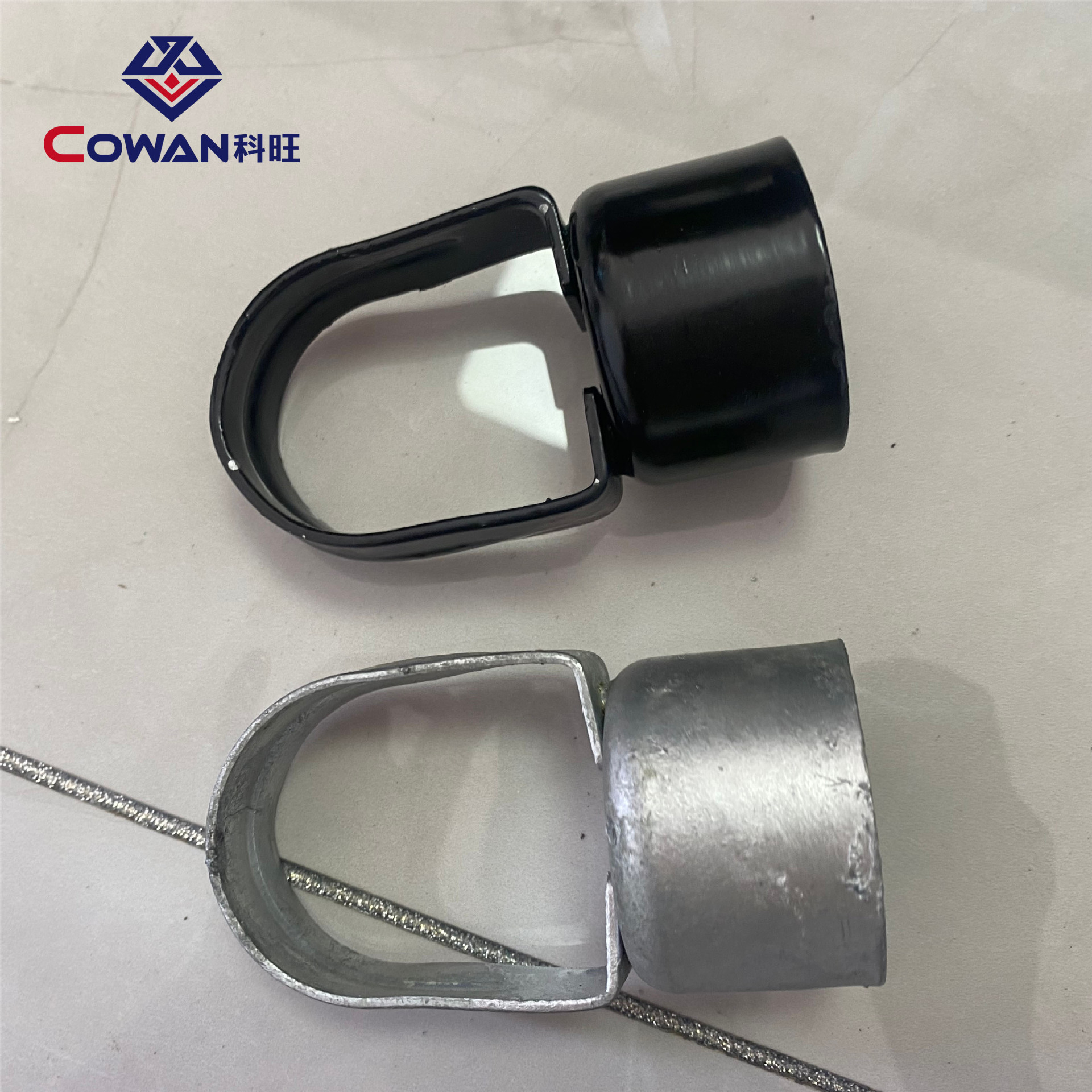 Cerca de malla de eslabones de cadena Accesorios galvanizados en caliente Tapa de columna Loop Cap Conexión de barra transversal de columna Tapa de anillo