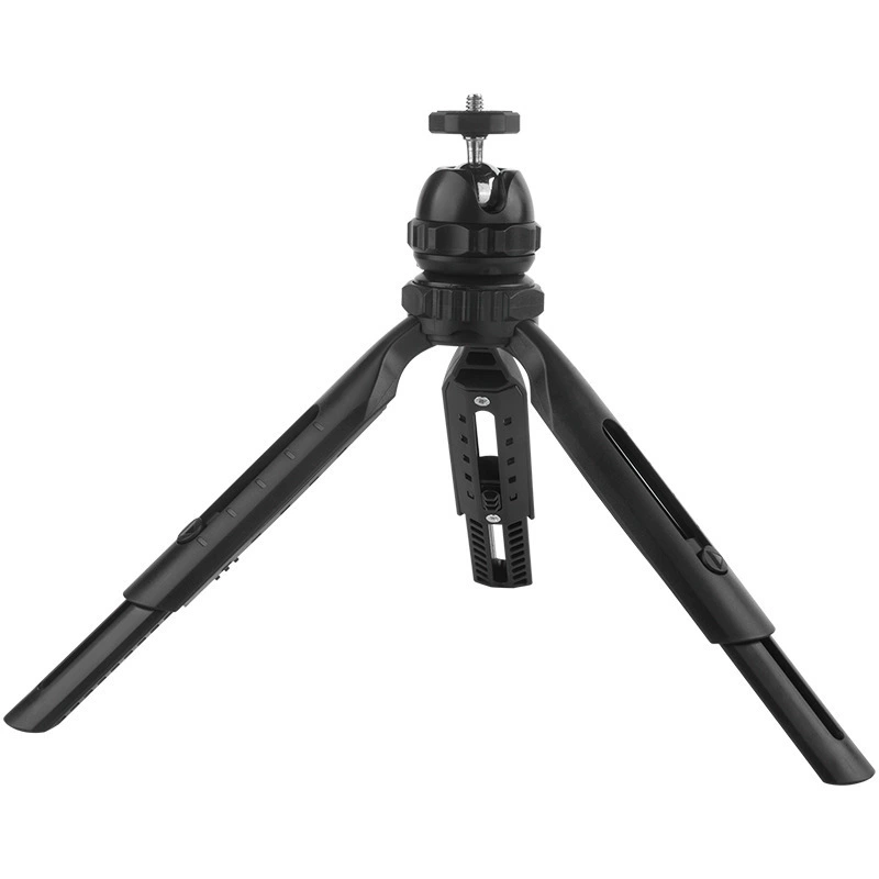 Desktop Tripod Telescopic Folding Table Stand, Adjustable 15–25 cm, 360° Ball Head, 1/4" Thread