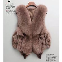 春秋冬新款显瘦领女装狐狸毛皮草马甲海宁短款真毛背心坎肩外套