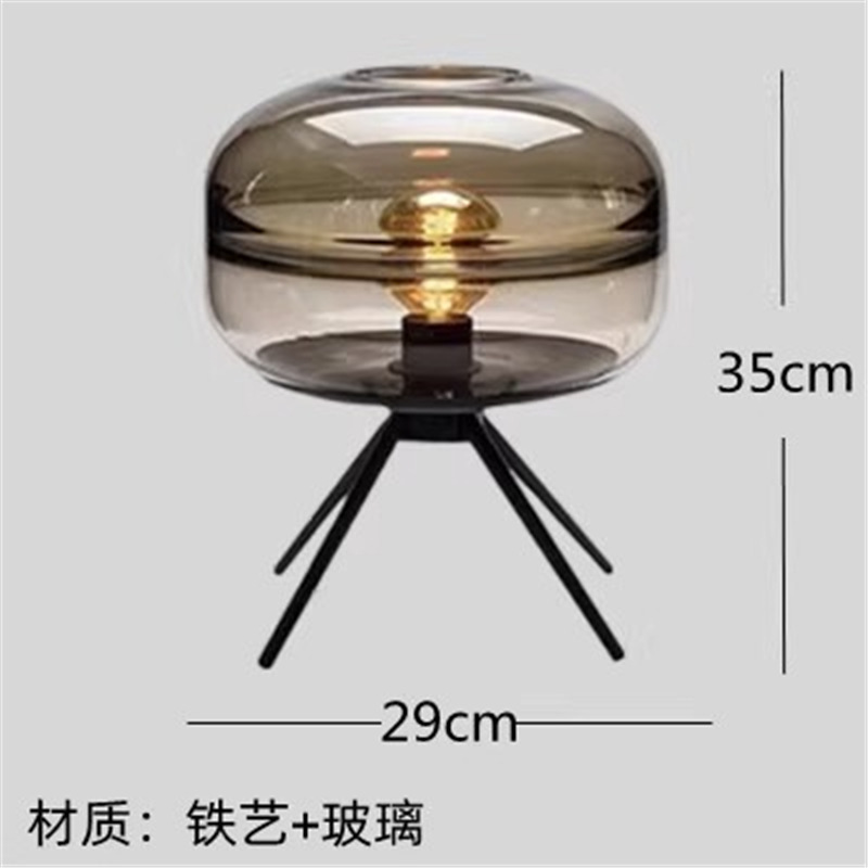 クリエイティブデザイン北欧シンプルで豪華な電気スタンド寝室ベッドヘッドランプ感リビング装飾ガラス|undefined