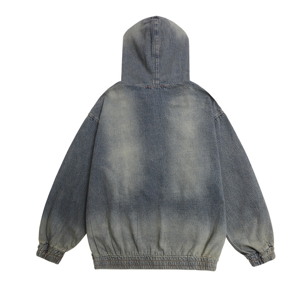 Retro denim hoodie