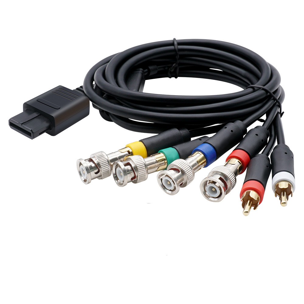NGC/N64/SFC/SNES RGBS彩监线 红绿蓝RGB+Sync视频音频线 带Q9头
