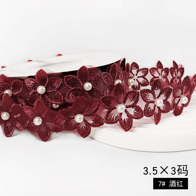 Brillante Qixi día de San Valentín cintas de colores acessorios de encaje tridimensional envases de flores cintas de pastel cintas