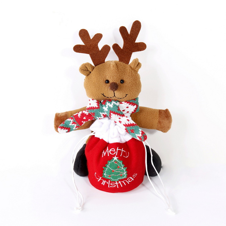 Nueva bolsa de regalo de dibujos animados de Navidad kindergarten niños bolsa de dulces Nochebuena muñeca de Navidad con cordón bolsa de manzana