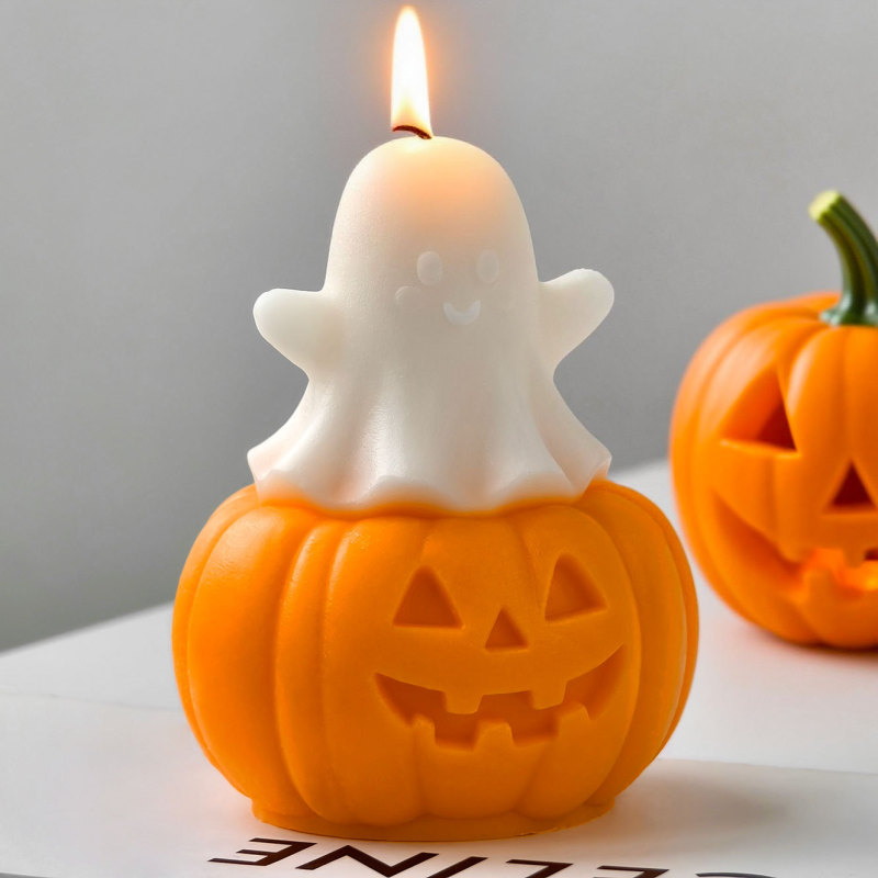 国境を越えたハロウィンのカボチャキャンドルシリコンモールドDIYアロマ石膏置物装飾品|undefined