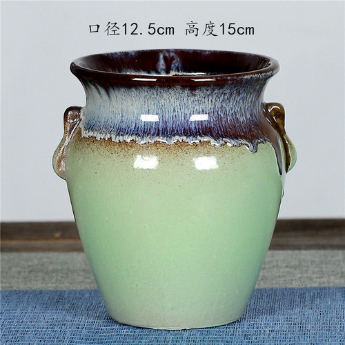 Yixing Purple Clay Flower Pot Creative High Double Ears Succulent Monk Flower Pot Ceramic Orchid Landscape Home Plant Pot Gardening Pot