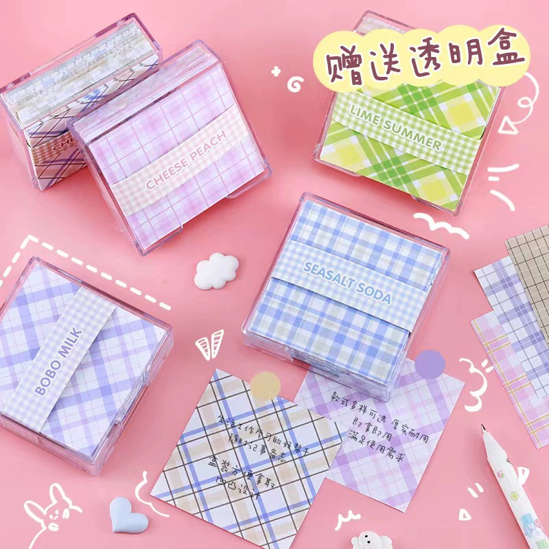 Ins Style сетка заметок 200 в прозрачную коробку, нелипкий ручной счет, текстурный материал, бумага для заметок, ЛОГОТИП