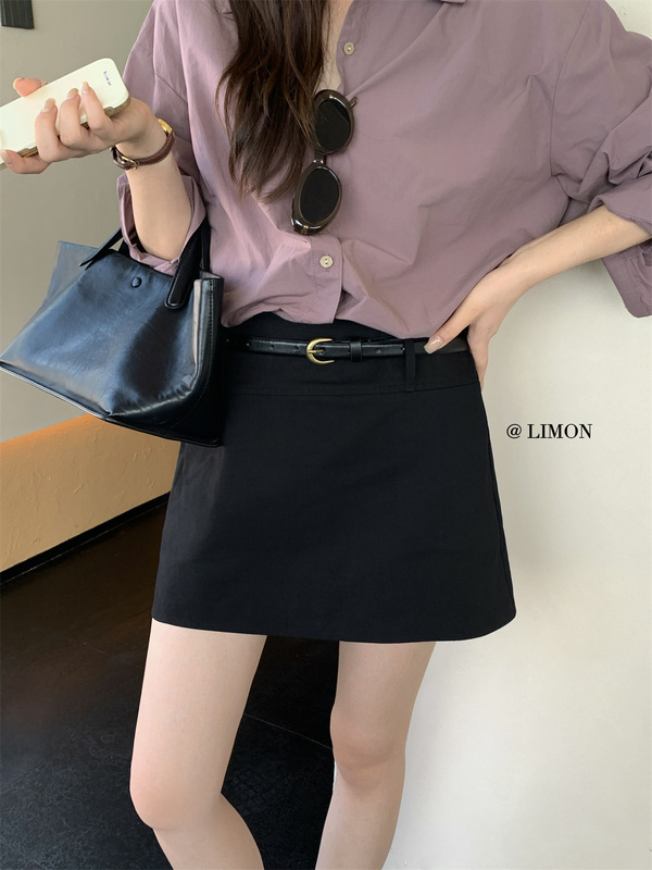 the limon柠檬绿茶秋季韩系休闲百搭显瘦高腰西装A字包臀半身裙女|undefined
