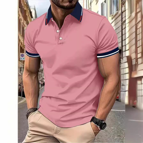 Men's Polo Shirt Summer Workwear Polo Shirt T-Shirt Collared Cultural T-Shirt