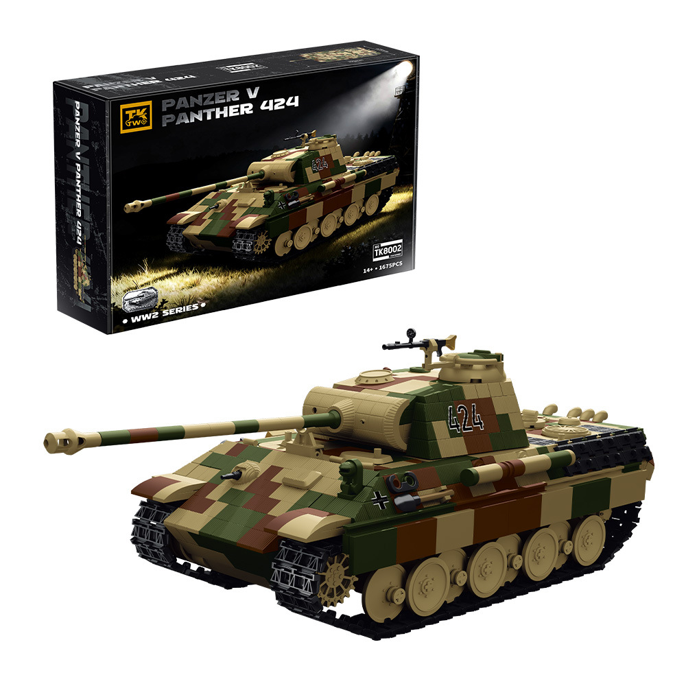 Compatible con la serie TK2 transfronteriza de la Segunda Guerra Mundial de alta militar tigre leopardo modelo de tanque pesado juguetes bloques de construcción al por mayor
