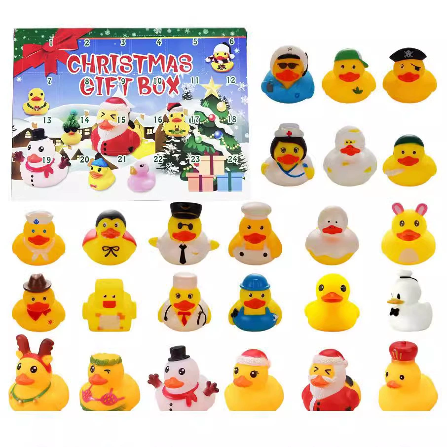Резиновая утка B.Duck рождественский календарь, настраиваемые 18/24 набора утят, подарочная коробка цвета