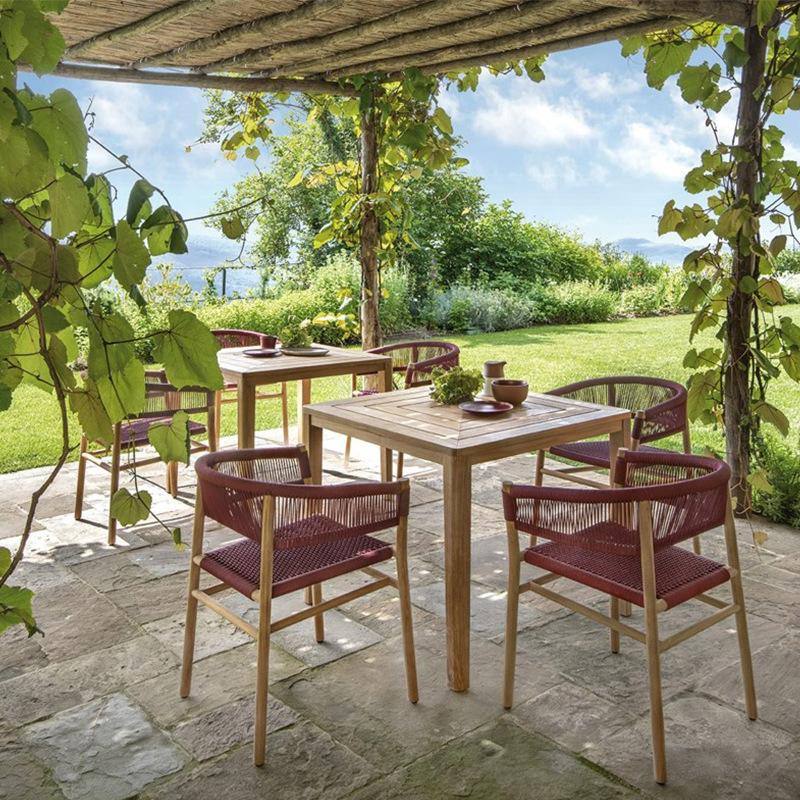Casual al aire libre tela de caña combinación impermeable y protector solar mesa y silla Kit al aire libre caña silla patio restaurante jardín al aire libre terraza