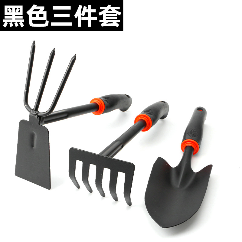 Pala de jardinería, plantas en macetas, vegetales, pala, flores pequeñas, jardín, grandes artilugios sueltos, flores de interior de tres piezas