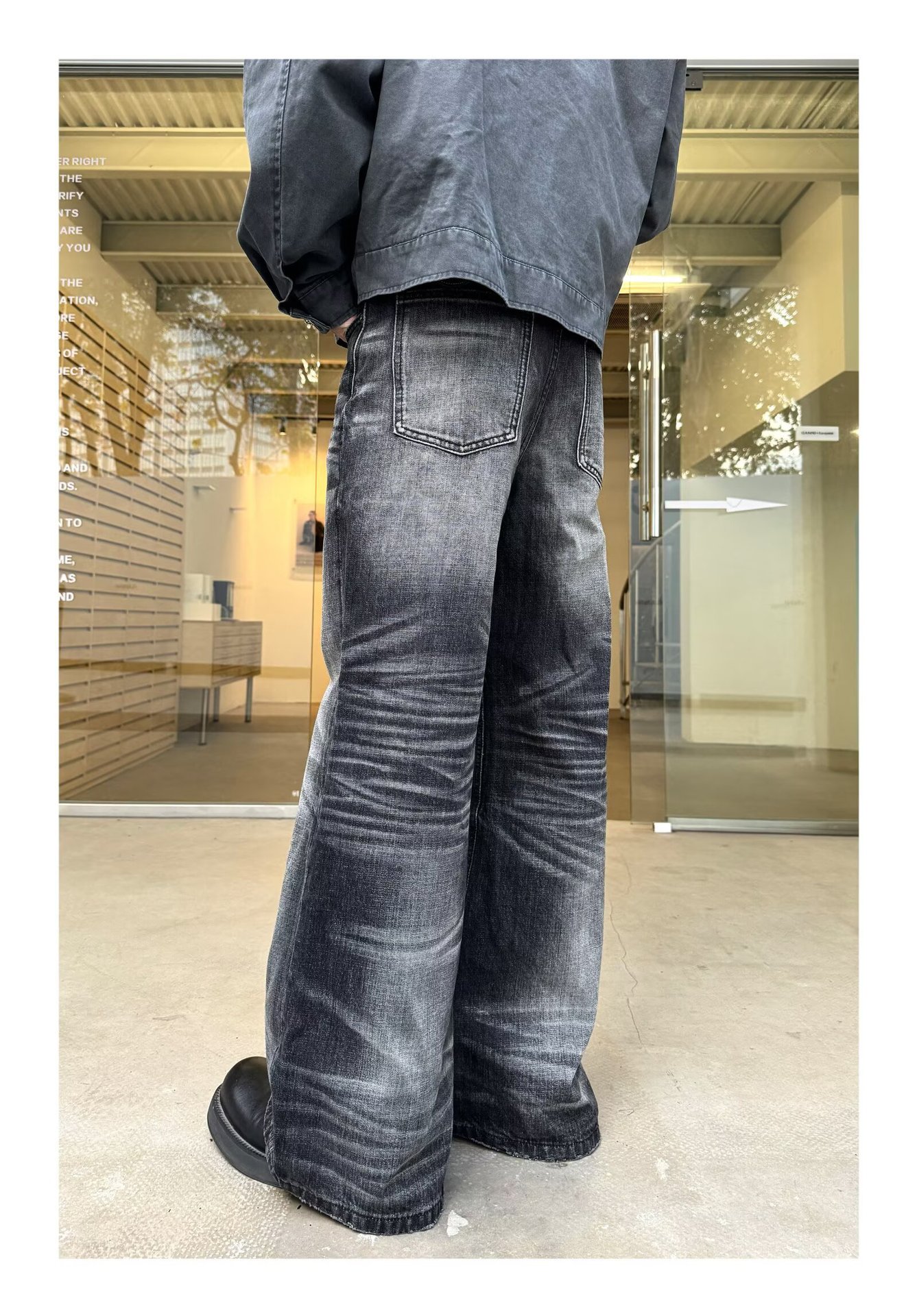 Men's Clothing Men's Style Washed Distressed Jeans Spring Autumn Trendy Retro Loose Straight Leg Wide Leg Casual Trousers_mkmklike.com