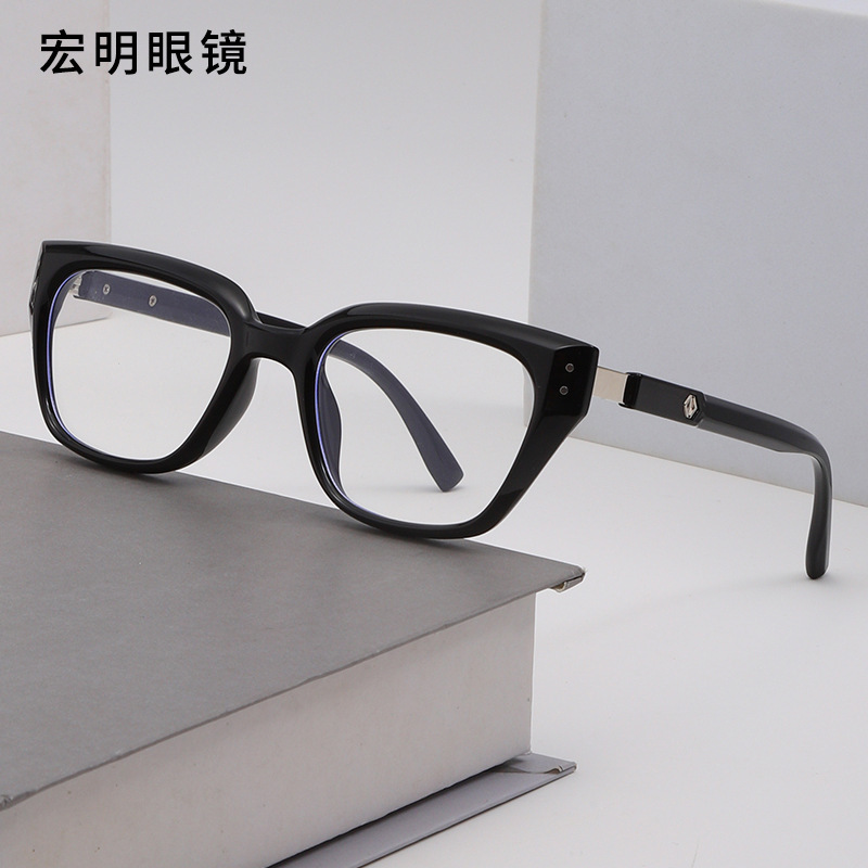 25新款木纹镜腿百搭防蓝光眼镜框学生可配近视眼镜TR平光镜525556