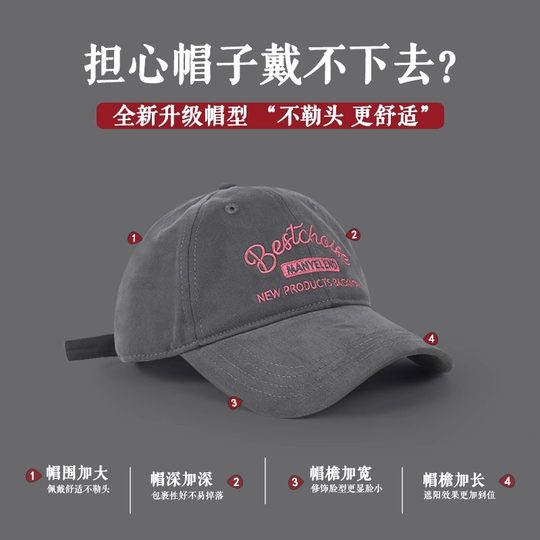 Hat Women's 2023 New Summer Baseball Cap Face Small Cap Original American Style Retro Versatile Soft Top
