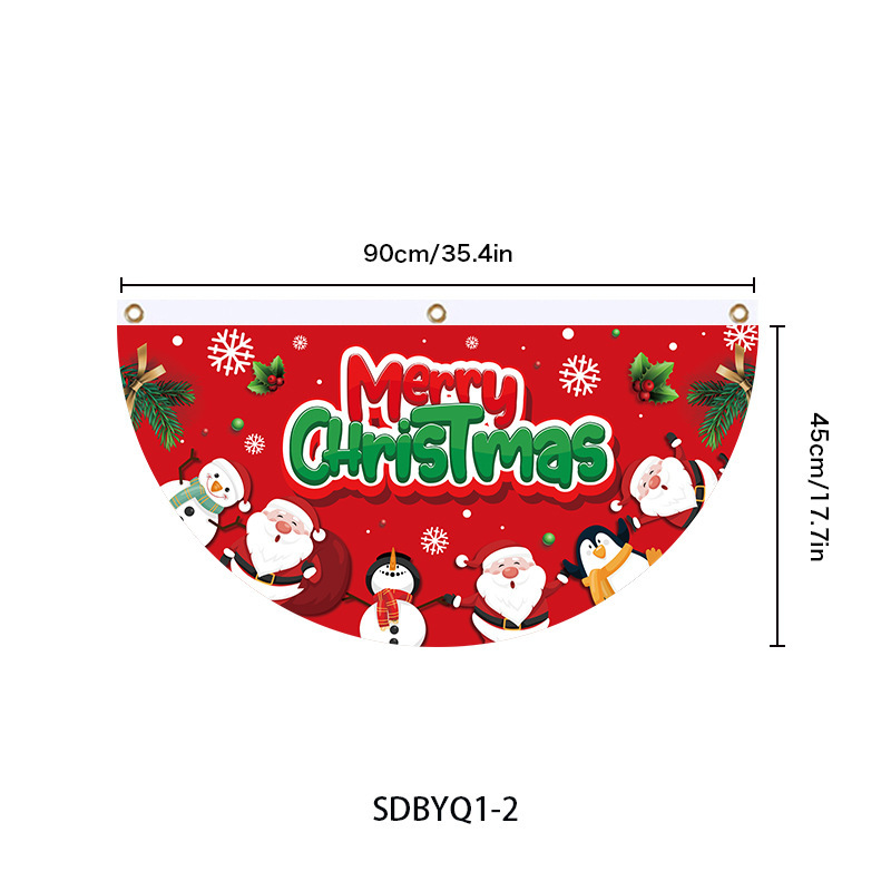 国境を越えた新しいクリスマス扇形旗欧米クリスマスパーティーに旗を掲げたガードレールが半円旗扇形旗を飾っている|undefined