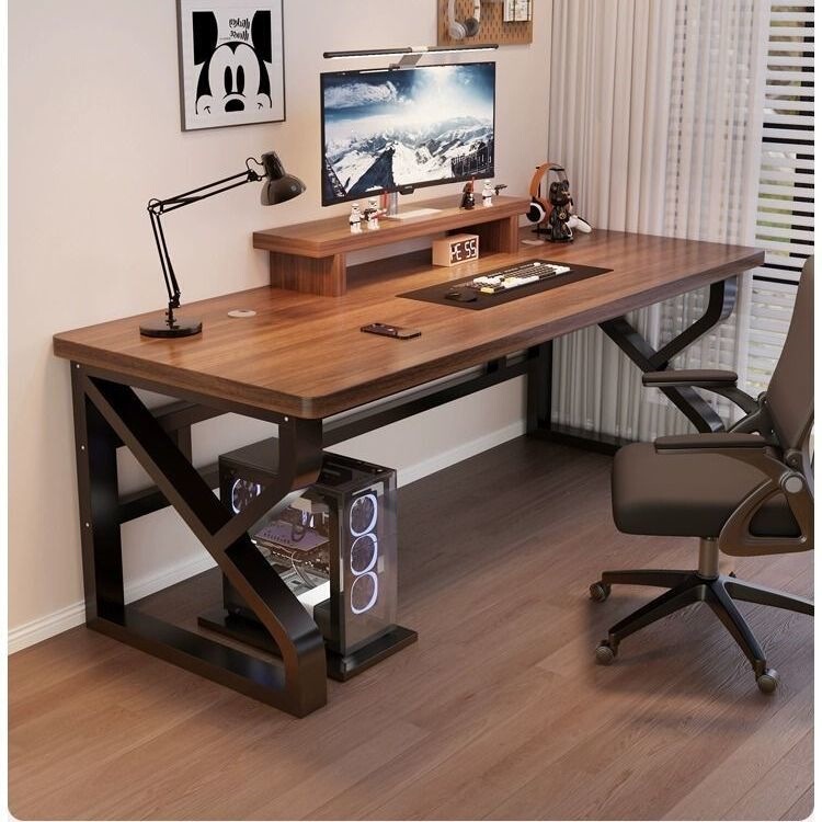 25mm Solid Wood Computer Desk, Modern Floor-Standing Design Desk, Nordic Office Gaming Work and Study Table 25mm Solid Wood Computer Desk, Modern Floor-Standing Design Desk, Nordic Office Gaming Work and Study Table
