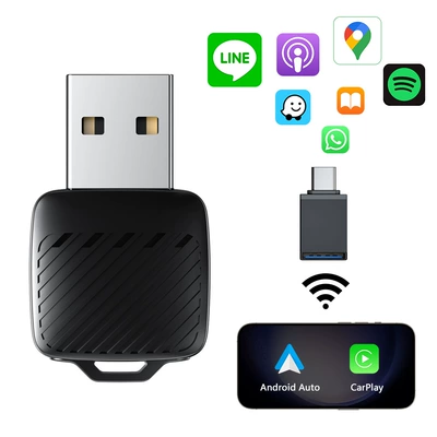 2025 Wireless Carplay Car-Mounted Intelligent Navigation Dual-Port Adapter Box for Screen Mirroring in Vehicles (Simsiz CarPlay və Android Auto) - wireless-carplay-m11